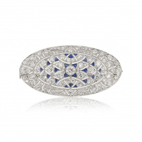 Belle poque Platinum Pendant Brooch C.1910